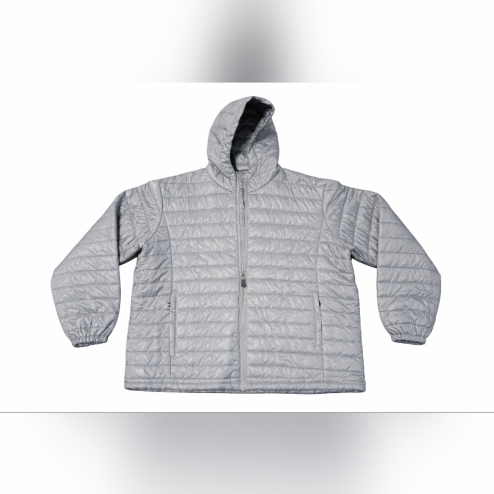 NWT Light Gray Hooded Puffer Jacket